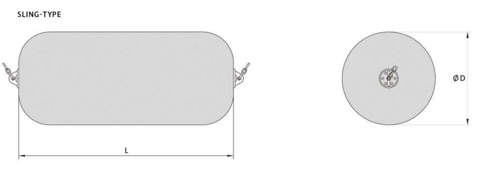 pneumatic-fender-drawing sling type